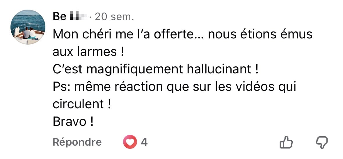 Témoignage émouvant d’un client ayant commandé une chanson en cadeau pour un proche.